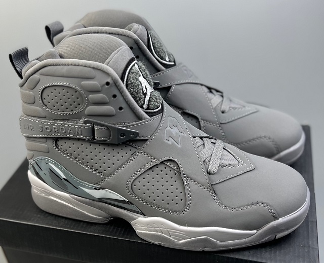 Women Jordan Retro 8 Grade AAA Cool Grey